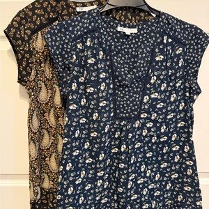 DR2 Women's Floral and Paisley Blouses - Navy and Black